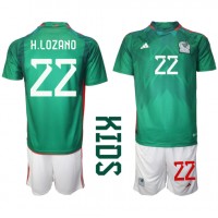 Maglie da calcio Messico Hirving Lozano #22 Prima Maglia Bambino Mondiali 2022 Manica Corta (+ Pantaloni corti)